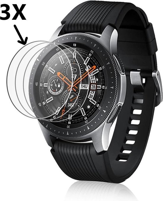 Huntex Protecteur d'écran en Tempered Glass trempé - 3 pièces - Convient pour Samsung Galaxy Watch 4 Classic 46mm - Protecteur d'écran en Glas trempé ultra-fin - Écran protecteur d'écran - Protecteur d'écran - Verre de protection -