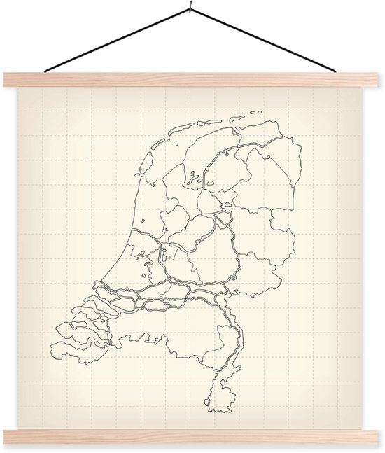 Illustration d'une ancienne carte des Nederland plaque scolaire lattes plates vierges 40x40 cm - Tirage photo sur affiche textielposter (décoration murale salon / chambre)