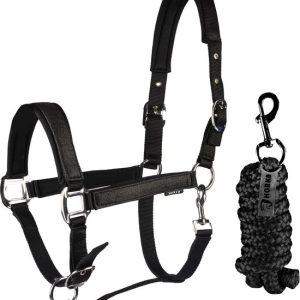 Horka – Ensemble Licol Brilliance – Zwart – Poney