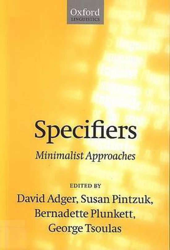ISBN Specifiers ( Minimalist Approaches ), Anglais, Livre broché, 360 pages Minimalist Approaches