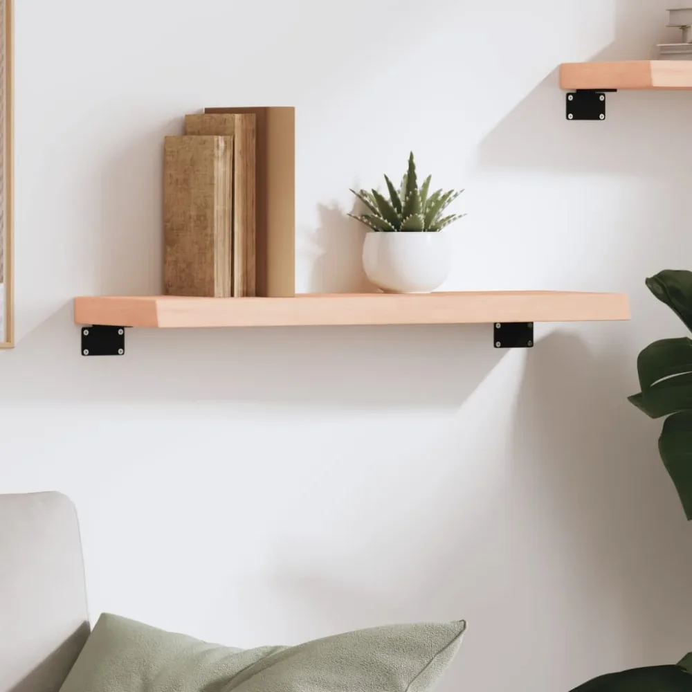Wall Shelf 60x20x4 cm Untreated Solid Wood Oak – Image 3