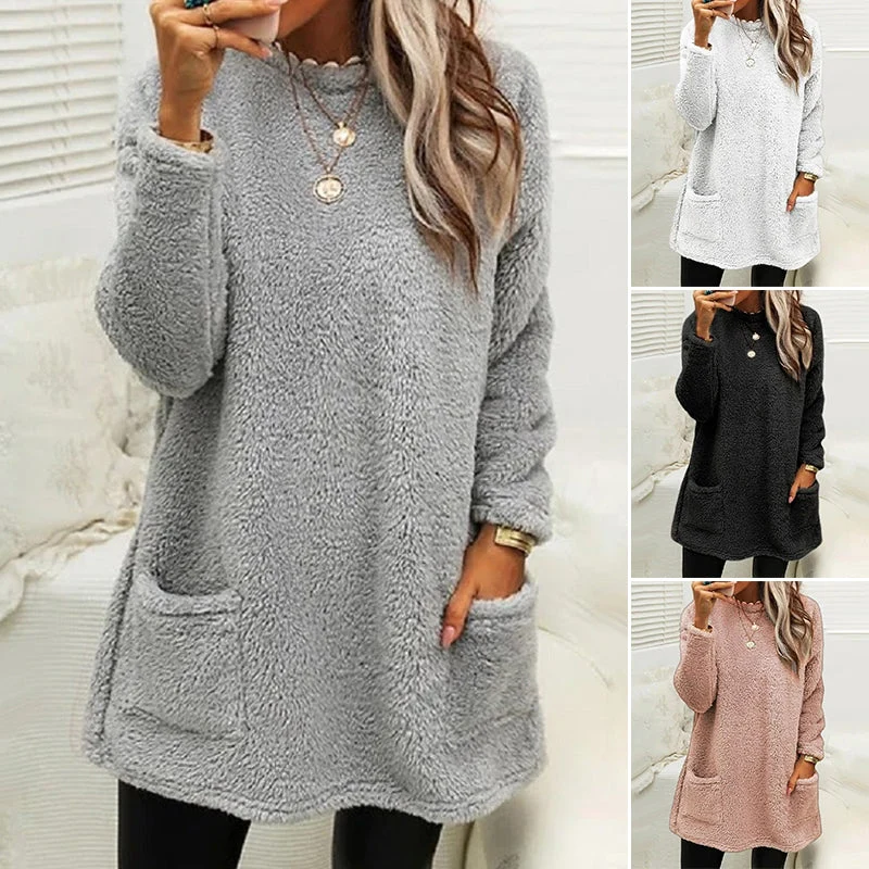 Robe décontractée à manches longues et col rond – Image 2
