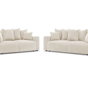 Ensemble canape droit fixe 3 + 2 places ENVY velours cotele Ensemble canape droit fixe 3 + 2 places ENVY velours cotele