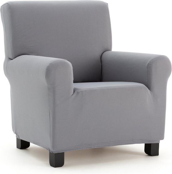 Housse de fauteuil Belmarti® Anza - 70-110cm gris foncé - Tissu extensible de Luxe - Motif subtil - Qualité Premium Belmarti