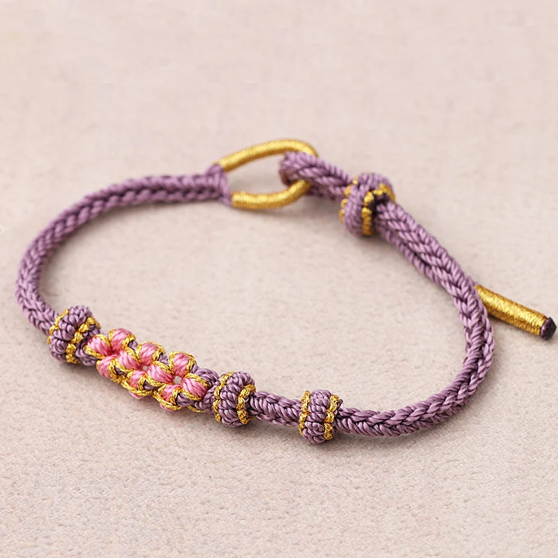 Bracelet tressé réglable Peach Blossom – Image 2