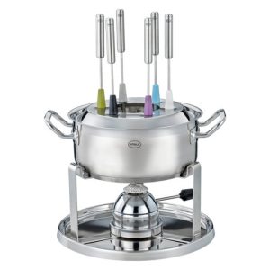 RÖSLE Fondue-Set mit Gasbrenner inox inkl. 6 Gabeln und Glasdeckel RÖSLE Fondue-Set mit Gasbrenner inox inkl. 6 Gabeln und Glasdeckel