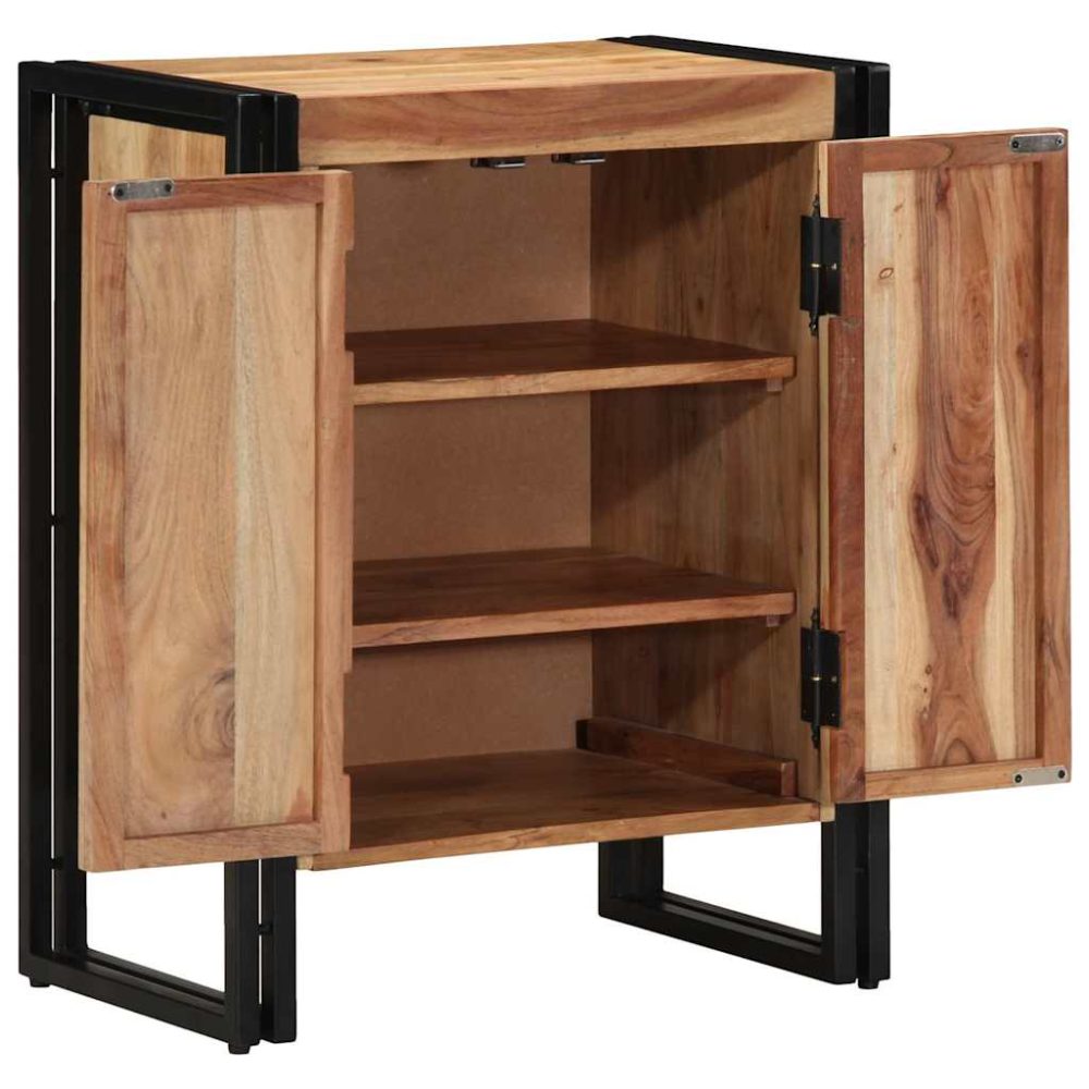 Shoe Cabinet with Shelf Brown 56 x 35 x 70 cm Solid Acacia wood – Image 2
