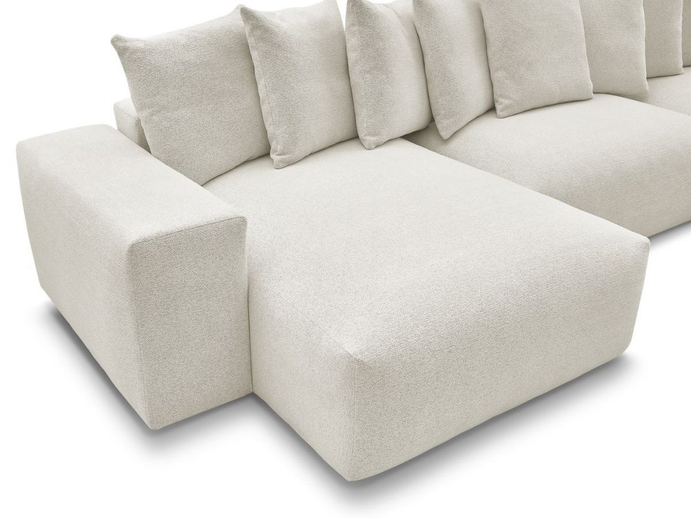 Canape panoramique convertible coffre VOLTAIRE tissu chine avec pouf – Image 3