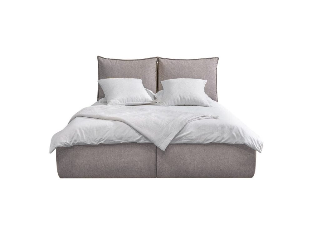 Lit coffre GARANCE avec tete de lit effet oreiller