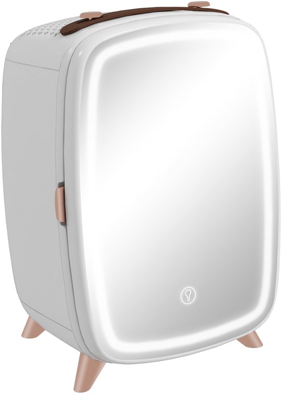 Mini-réfrigérateur - Réfrigérateur pour soins de la peau - Réfrigérateur à cosmétiques - Petit réfrigérateur – 6 Litres – Fonction de refroidissement – Portable - Compact - Pour chambre à coucher - 24,3cm - 1 Pièce - Blanc