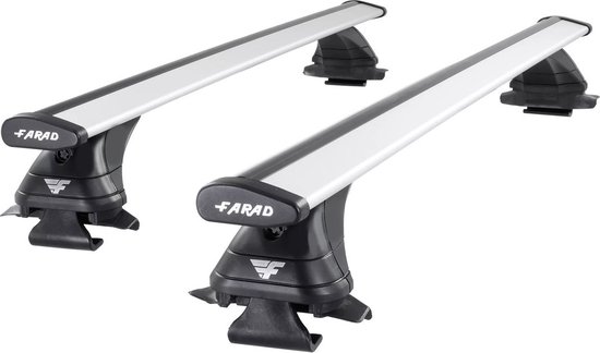 Galeries de toit sur mesure pour Mitsubishi Pajero (V80) à partir de 2007 barres de toit ouvertes - Aluminium - Capacité de chargement élevée 100kg - Wingbar Argent - Merk Farad