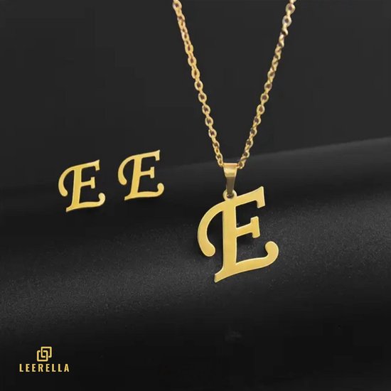 Leerella | E | Set collier et Boucles d’oreilles de Luxe avec initiales en or – Acier inoxydable – Lettres de A à Z – Bijoux personnels pour toutes les occasions, cadeau de fête des mères, de Saint-Valentin et d’anniversaire Collier 45 cm Leerella | E | Set collier et Boucles d’oreilles de Luxe avec initiales en or – Acier inoxydable – Lettres de A à Z – Bijoux personnels pour toutes les occasions, cadeau de fête des mères, de Saint-Valentin et d’anniversaire Collier 45 cm