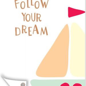 Illustration avec la citation Suivez votre rêve et un voilier 60×90 cm Illustration avec la citation Suivez votre rêve et un voilier 60×90 cm