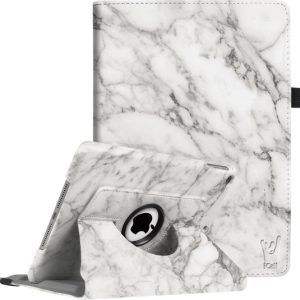 Housse pour iPad 2020 – Housse pour iPad 2021 – Housse pour iPad 2019 – 10,2 pouces – Housse pour livre marbré pivotant