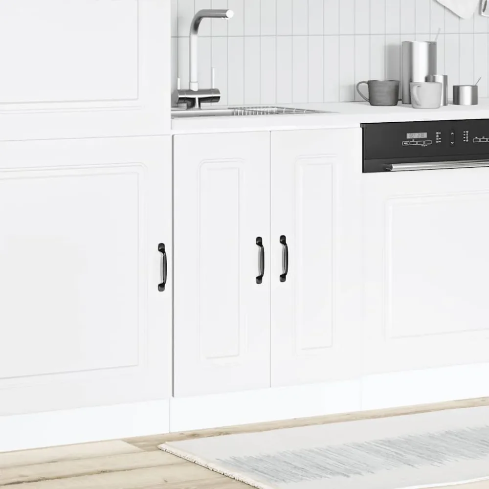 Sink Base Cabinet Kalmar White 60x46x81.5 cm Engineered Wood – Image 3