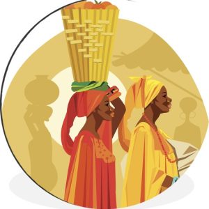 illustration de femmes africaines sur un marché dans une ville Cercle mural aluminium ⌀ 60 cm – impression photo sur cercle mural / cercle vivant / cercle jardin (décoration murale) illustration de femmes africaines sur un marché dans une ville Cercle mural aluminium ⌀ 60 cm – impression photo sur cercle mural / cercle vivant / cercle jardin (décoration murale)