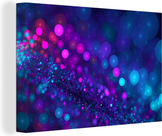 Géométrie violette avec lumières 140x90 cm - Tirage photo sur toile (Décoration murale salon / chambre)