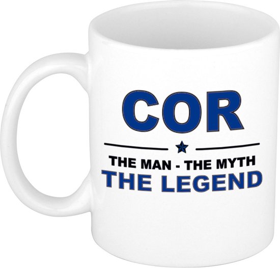Nom de cadeau Cor - L'homme, le mythe la légende tasse à café / tasse 300 ml - nom / noms tasses - cadeau pour anniversaire / fête des pères / retraite / succès / merci