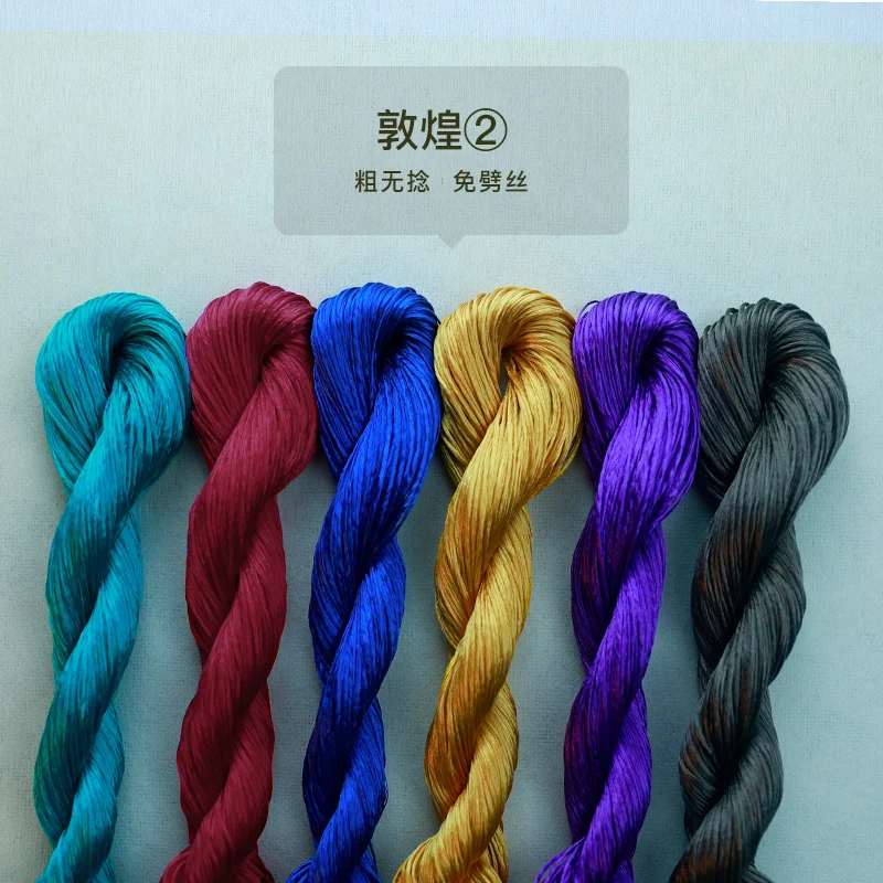 10g Suzhou Embroidery Thick Untwisted Mulberry Silk Thread(#敦煌飞天 10g*6) - Ronghua Threads – Image 2