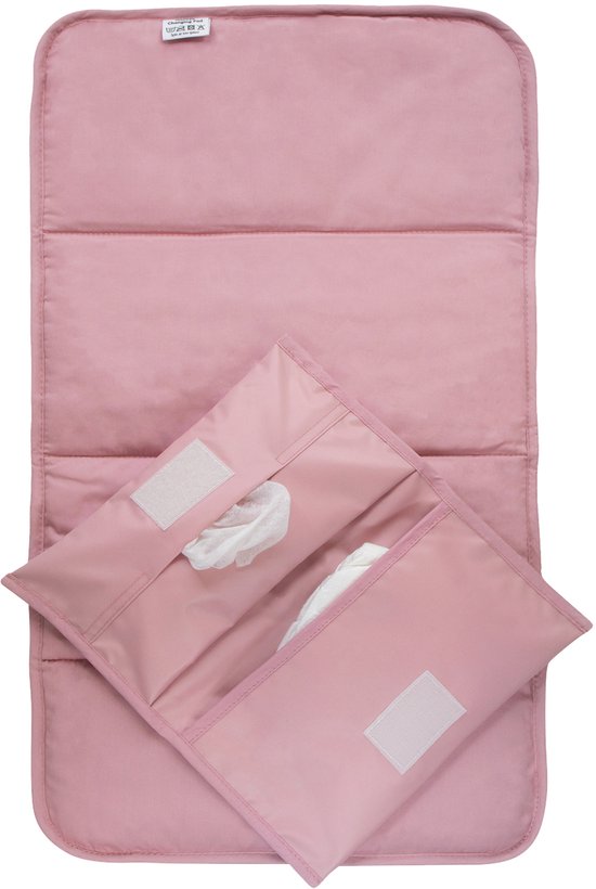 KipKep Napper Combi Ensemble à langer - Mauve - matelas à langer et pochette à couches - rPET - lavable - enduit