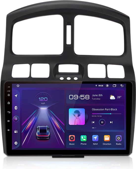 Hyundai Santa Fe 2002-2006 Système de navigation et multimédia Android 1 Go de RAM 16 Go de ROM
