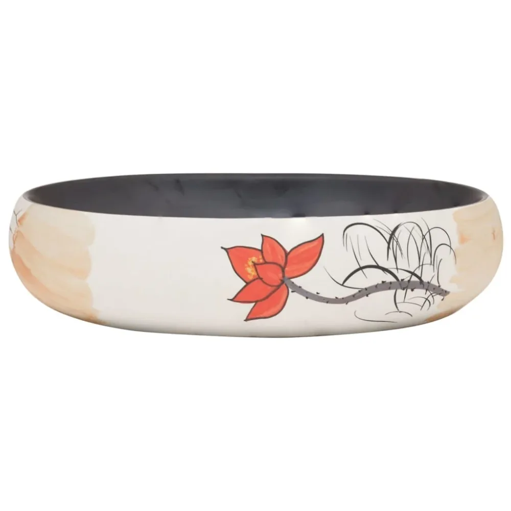 Countertop Basin Multicolour Oval 59x40x15 cm Ceramic – Image 3