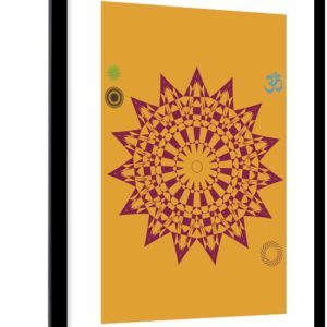 Illustration d’un mandala violet sur fond jaune 60×90 cm Illustration d’un mandala violet sur fond jaune 60×90 cm