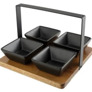 Apero Regal mit 4 Schalen Keramik 20x20cm 17cm Apero Regal mit 4 Schalen Keramik 20x20cm 17cm