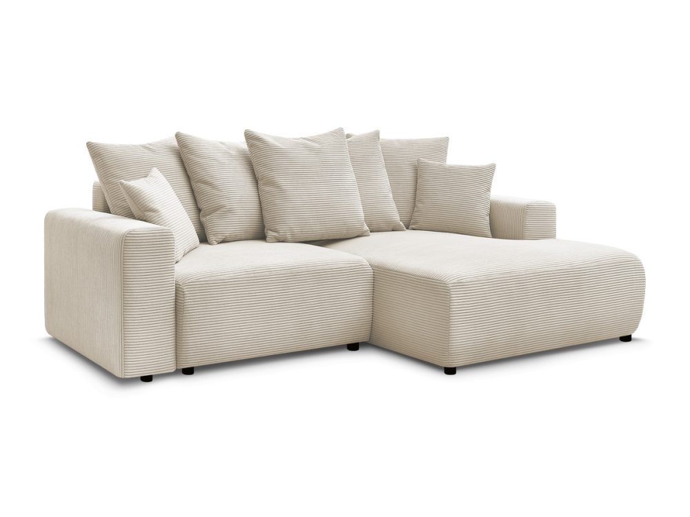 Canape d'angle convertible coffre ATILLA velours cotele