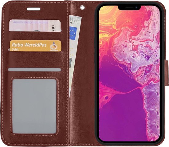 iPhone 13 Pro Case Bookcase - iPhone 13 Pro Case Flip Case Book Cover - iPhone 13 Pro Case Book Case Marron