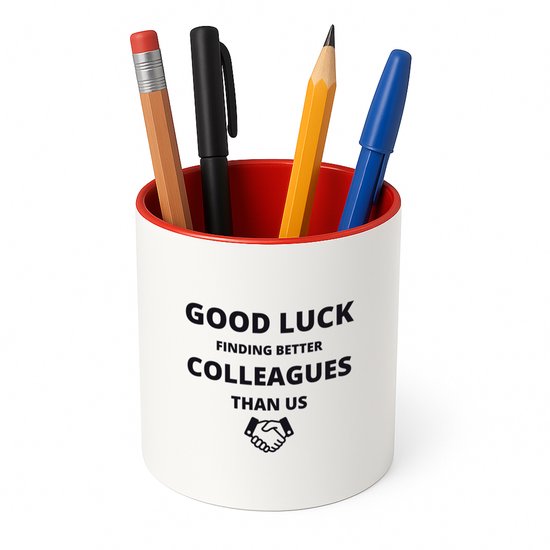 Hacebo® – bonne chance pour trouver de meilleurs collègues que nous Pot à crayons – Collègue – cadeau collègue – pot à stylos – cadeau – cadeau de remerciement collègue – Pot à crayons rouge Hacebo® – bonne chance pour trouver de meilleurs collègues que nous Pot à crayons – Collègue – cadeau collègue – pot à stylos – cadeau – cadeau de remerciement collègue – Pot à crayons rouge
