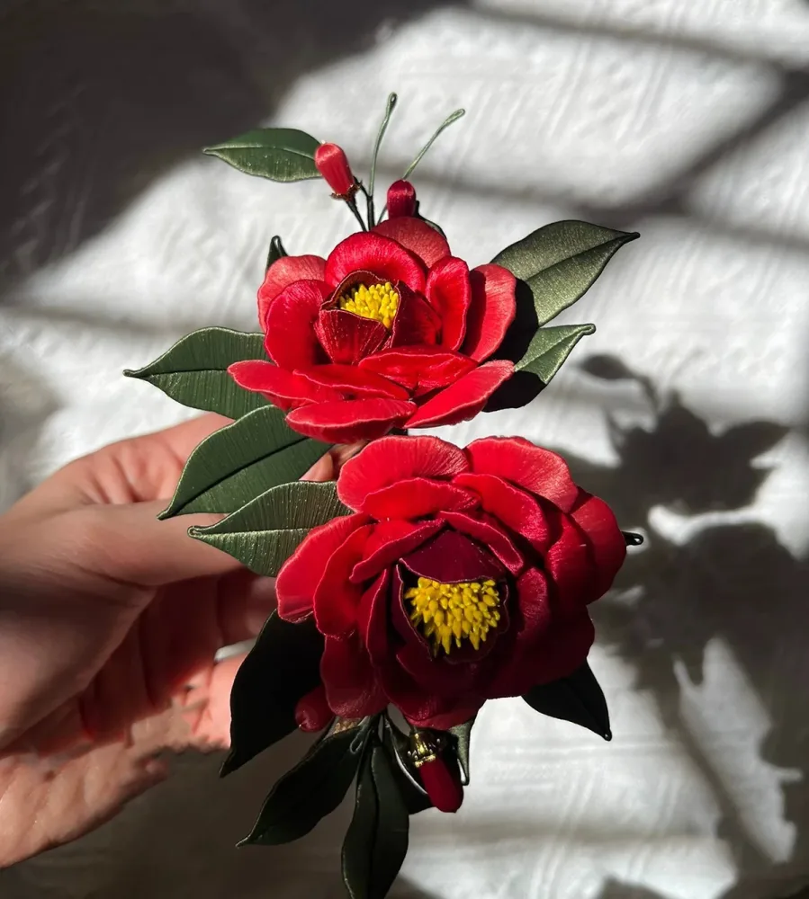 Rose Bespoke Hairclip - Silk Hairclip(Chanhua) – Image 2
