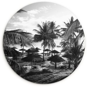 Palmiers sur Zanzibar Assiette en plastique cercle mural ⌀ 150 cm XXL / Groot format!