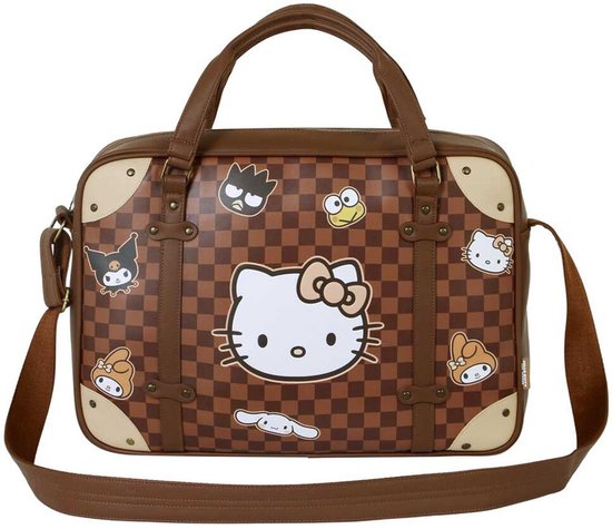 Hello Kitty and Friends - Sac pour ordinateur portable aspect cuir – Sac à bandoulière pour ordinateur portable - Serviette pour ordinateur portable - jusqu'à 16 pouces Ordinateurs portables (30x42x9 cm)