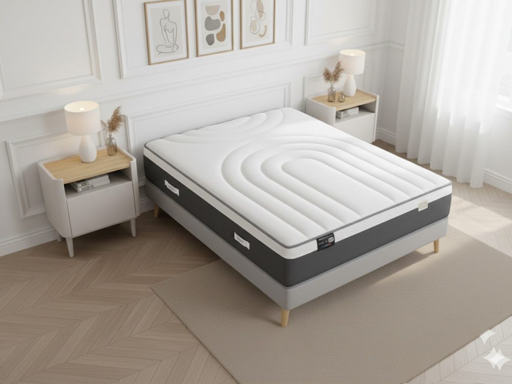 Matelas hybride EYLAU 27 cm ressorts ensaches et mousse a memoire de forme BOBOCHIC x SIMMONS ® – Image 3