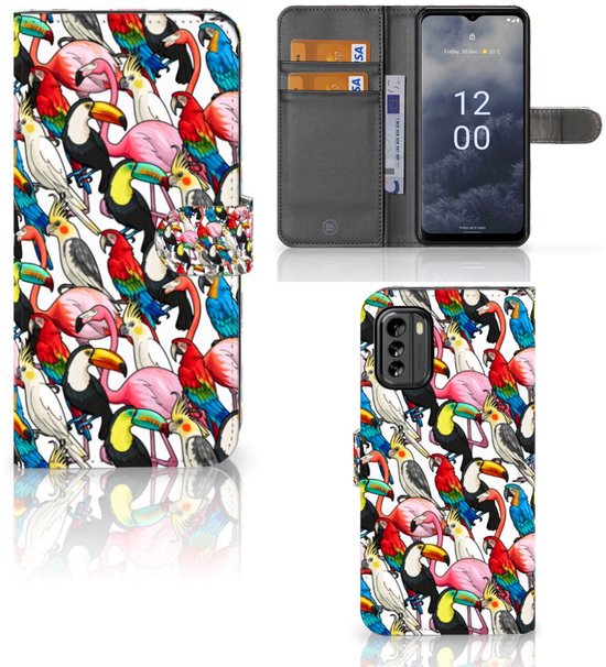 magnétique Cuir PU Protection Etui Housse pour Nokia G60 Coque Téléphone Des Oiseaux