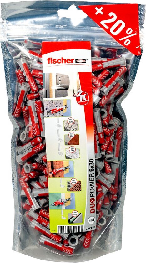 Fischer DUOPOWER 6 BigPack Cheville 30 mm 6 mm 536382 240 pc(s)