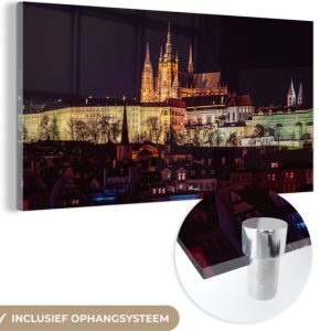 MuchoWow® Peinture sur verre – Kasteel de Prague – 40×20 cm – Peintures acrylique – Photo sur Glas MuchoWow® Peinture sur verre – Kasteel de Prague – 40×20 cm – Peintures acrylique – Photo sur Glas