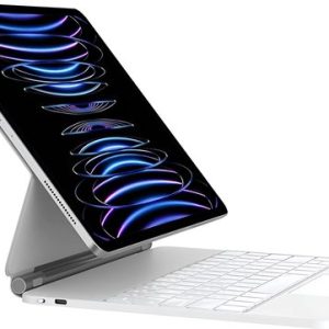Housse de clavier pour iPad compatible avec Apple iPad Pro 13 pouces (2024) – Étui pour clavier magnétique Bluetooth – Clavier pour tablette – Housse pour tablette – avec pavé tactile, souris et Siècle des Lumières – Wit – QWERTY