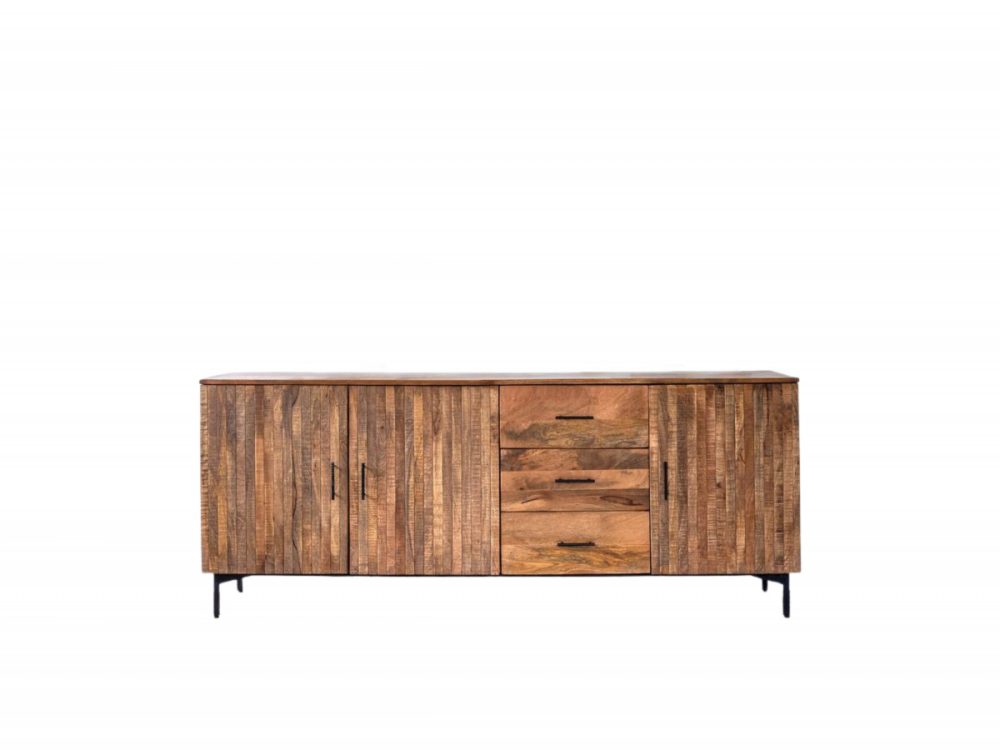 Buffet 3 portes 200 cm BALTHAZAR Bois massif de manguier