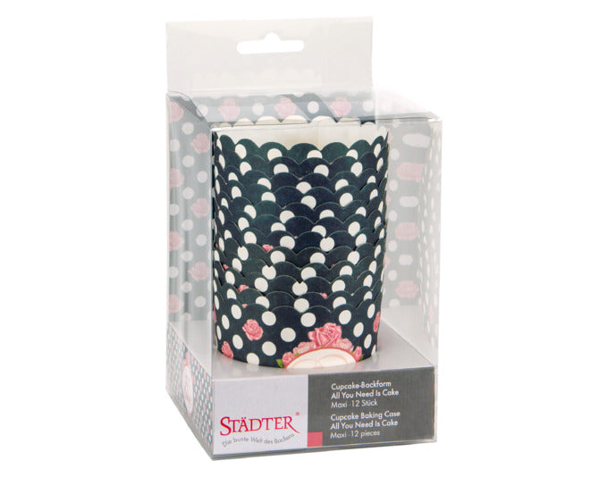 STÄDTER Papierbackförmchen All You Need Is Cake ø 6/7x5.5 cm bunt Maxi – Image 2