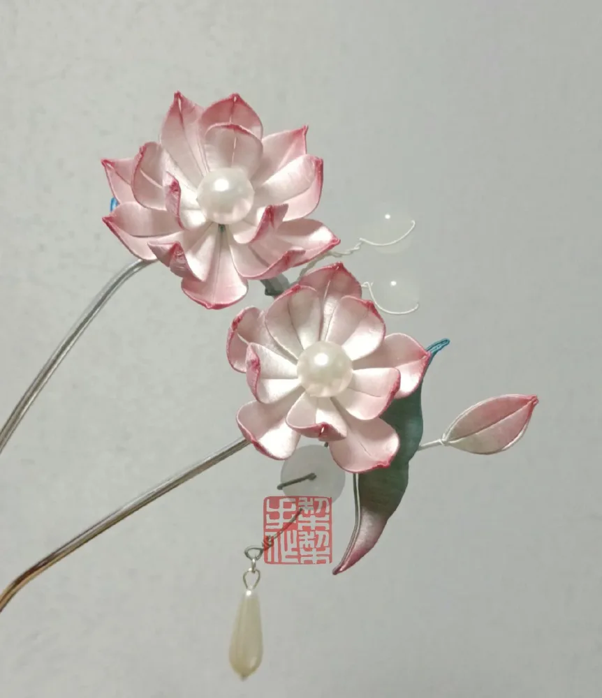 Lotus Bespoke Hairpin - Silk Hairpin(Chanhua) – Image 2