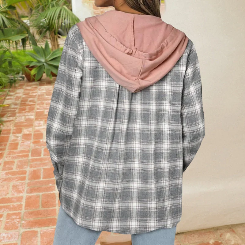 Veste Chemise Décontractée Boutonnée à Capuche – Image 2