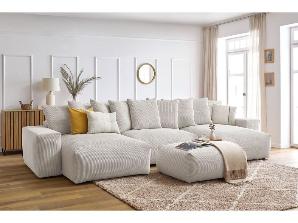 Canape panoramique convertible coffre VOLTAIRE avec pouf – Image 2