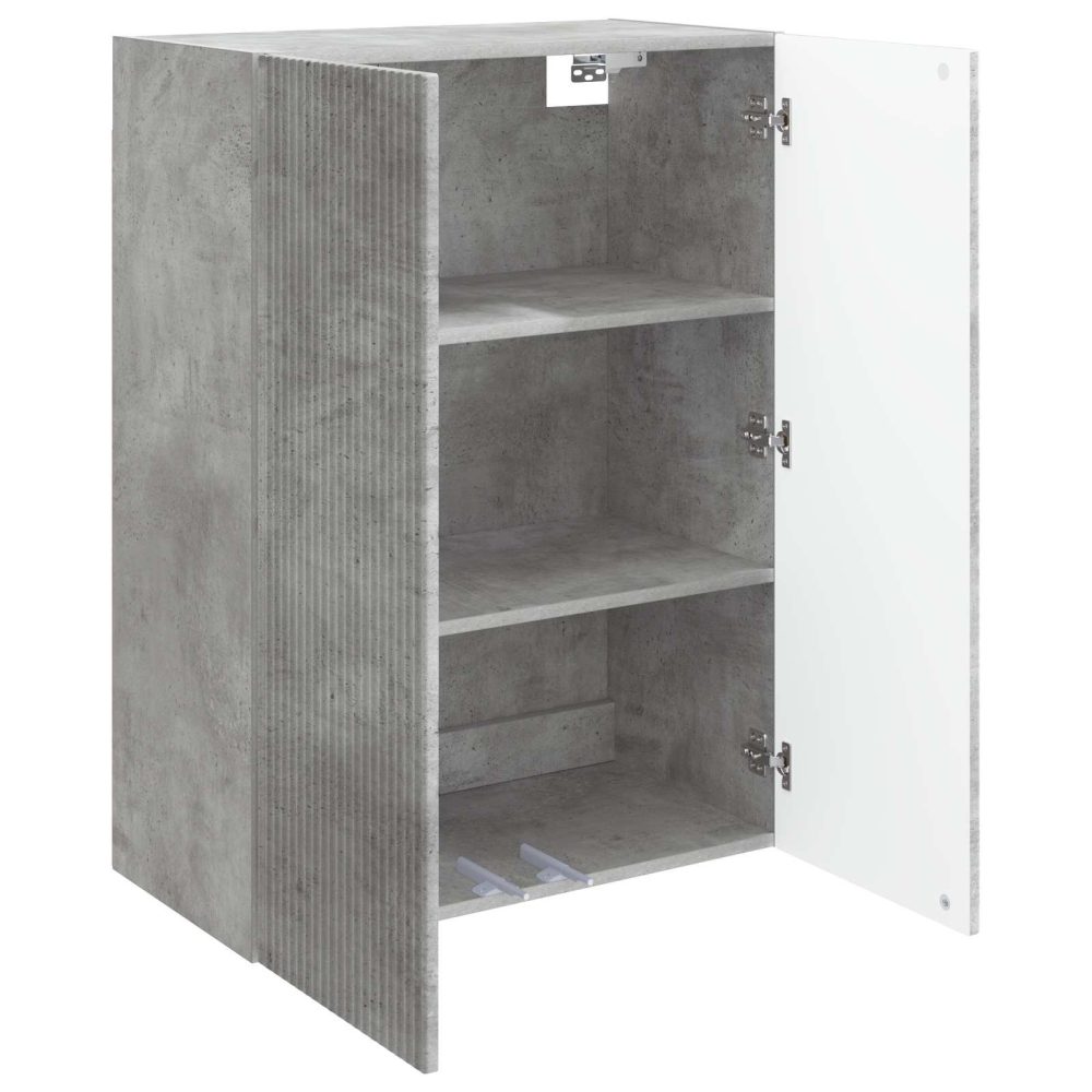 Wall-Mounted Cabinet Concrete Grey 66 x 34.5 x 90 cm – Image 2