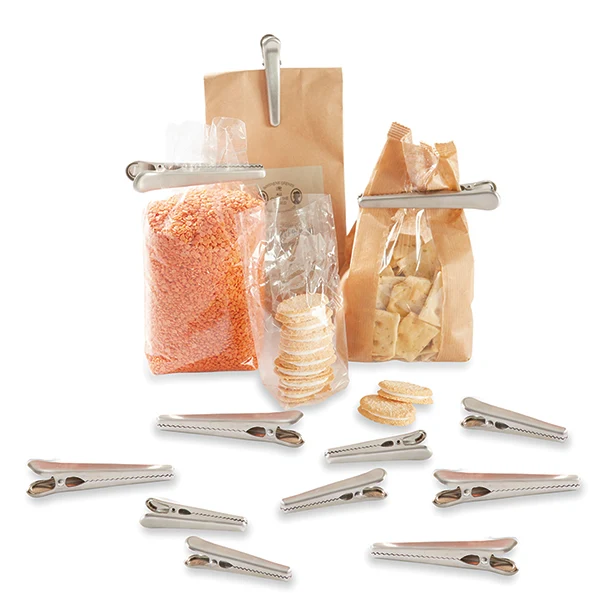 Lot 12 pinces à sachet en inox 8 et 11,5 cm Mathon – Image 2