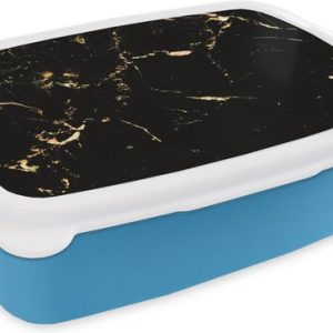 Lunch box Blauw – Lunch box – Boîte à pain – Marbre – Lime – Zwart – Or – 18x12x6 cm – Enfants – Garçon Lunch box Blauw – Lunch box – Boîte à pain – Marbre – Lime – Zwart – Or – 18x12x6 cm – Enfants – Garçon