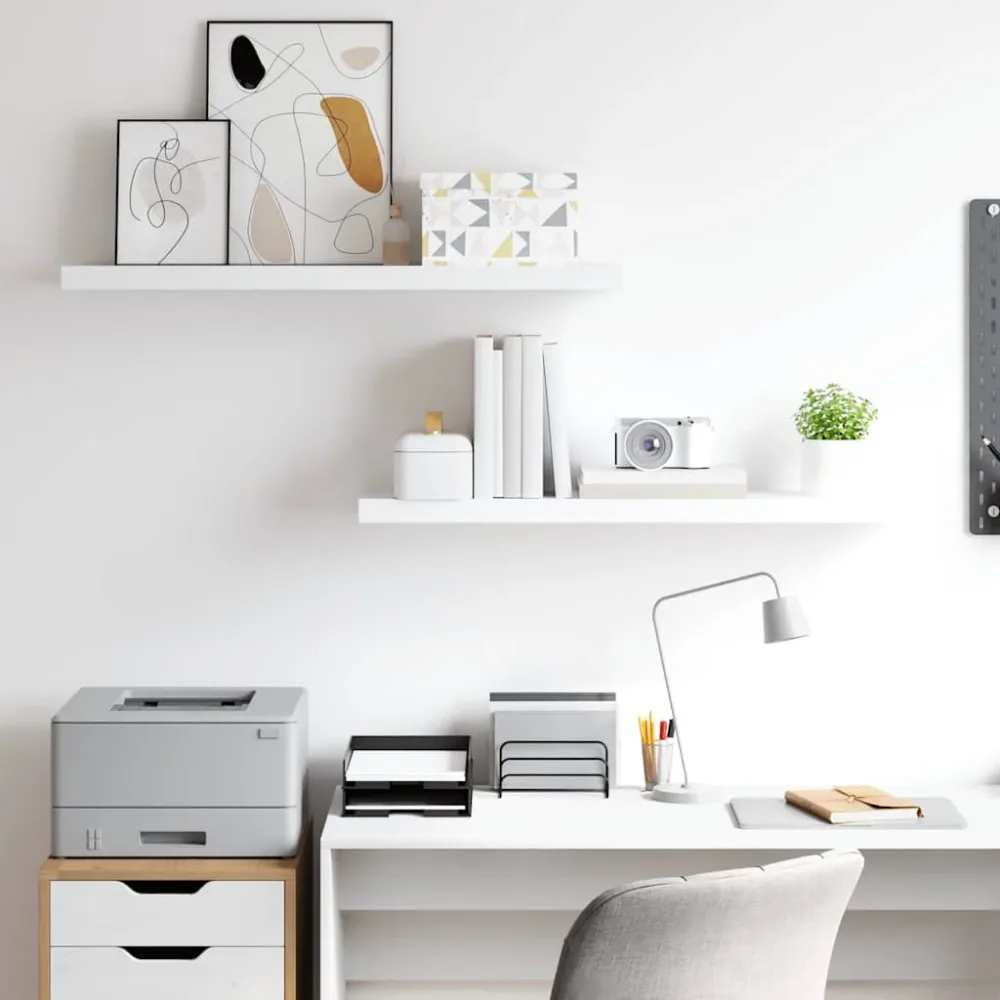 Floating Wall Shelves 2 pcs White 90x23.5x3.8 cm MDF – Image 3
