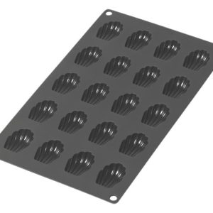 LÉKUÉ Madeleinesform Mini 20er Silikon 30×17.5 cm schwarz