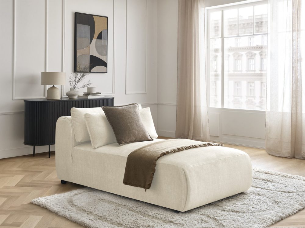 Meridienne avec tetiere pour canape modulable JANA tissu velours – Image 2